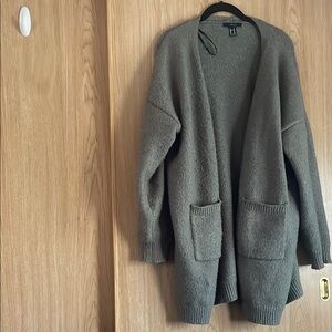 Cozy dark green Open-Front Sweater